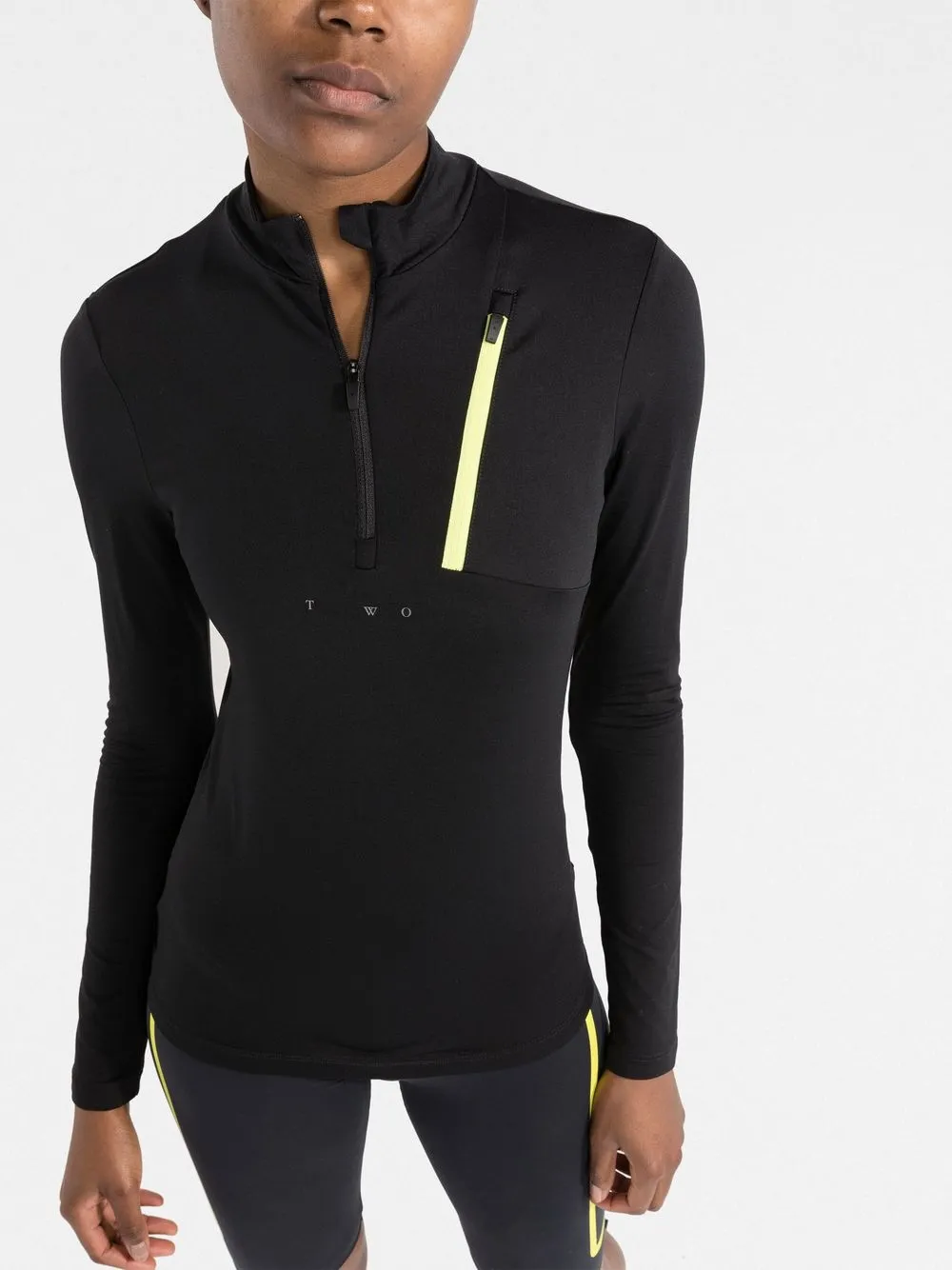 Shop There Was One Long-sleeved Half-zip Mid Layer Top In Black