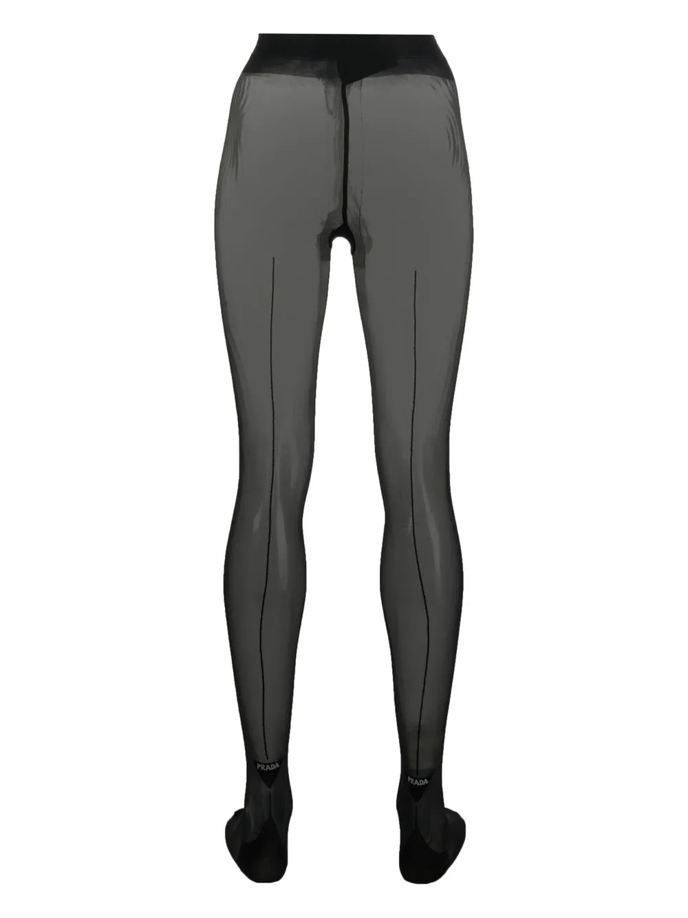 Prada rear logo-print detail tights - Zwart