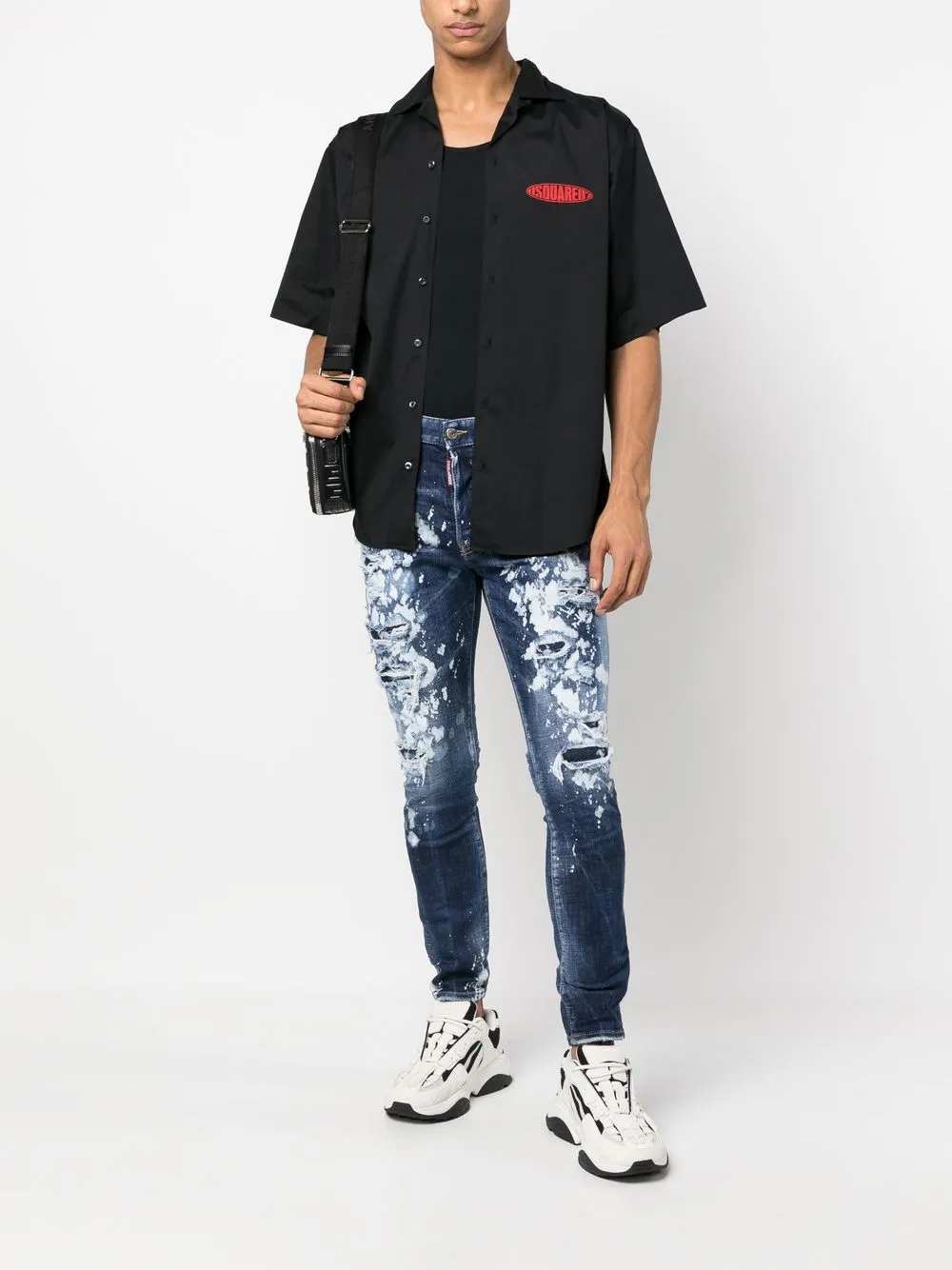 Dsquared2 Overhemd met logoprint - Zwart