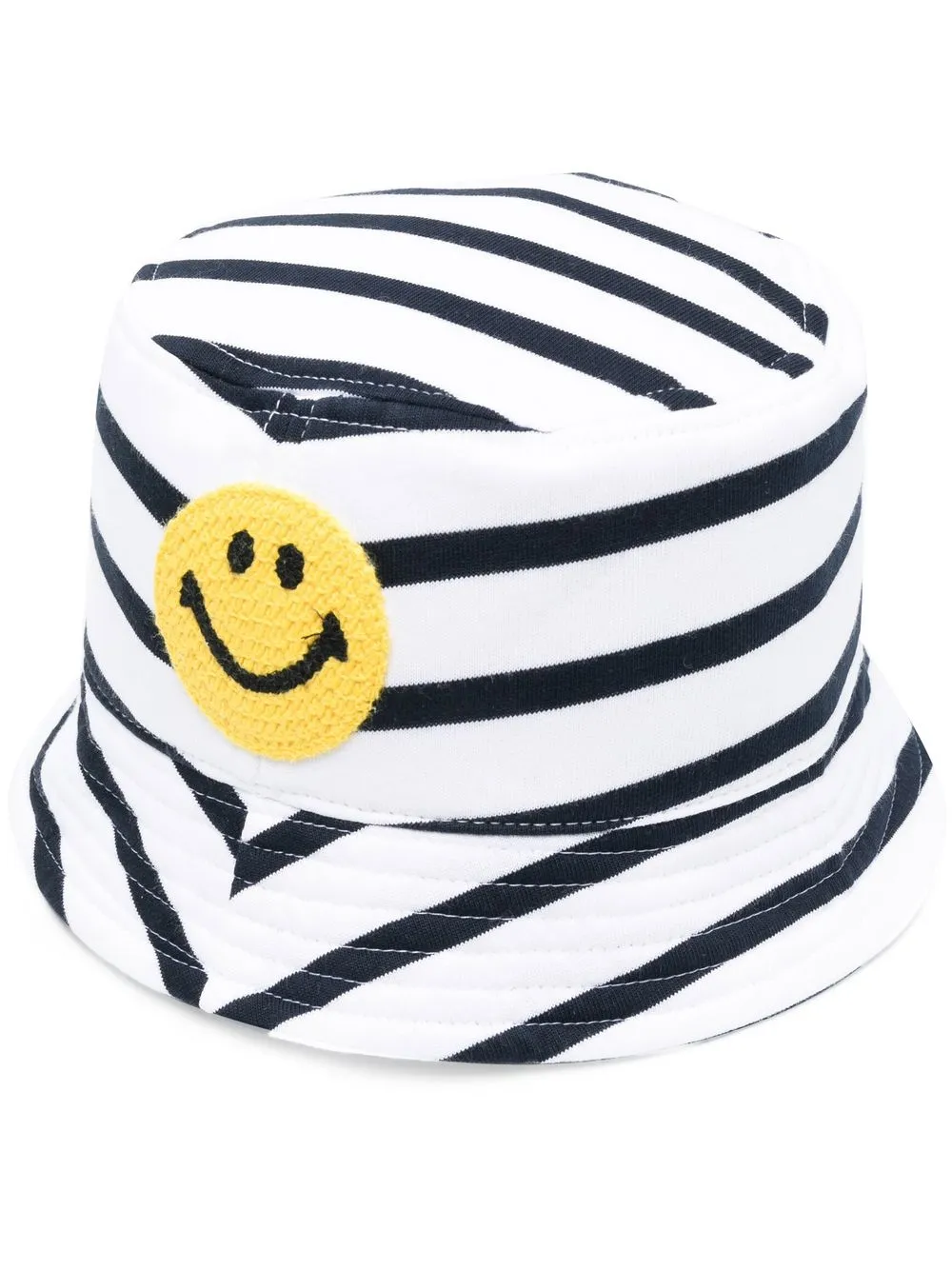 

Joshua Sanders striped smiley-patch bucket hat - White