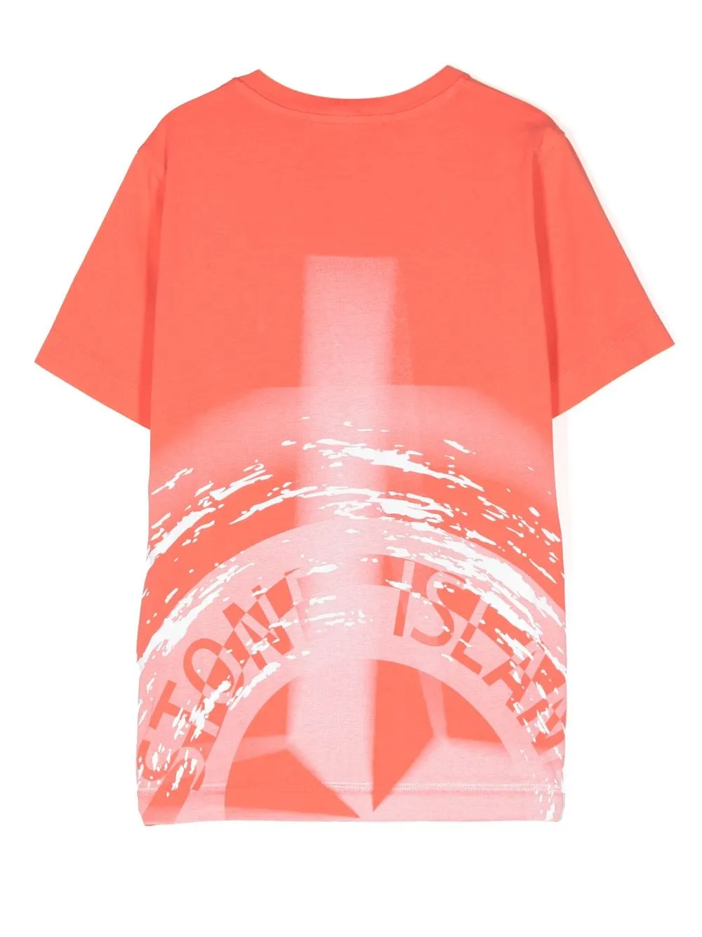 Stone Island Junior T-shirt met logoprint - Oranje