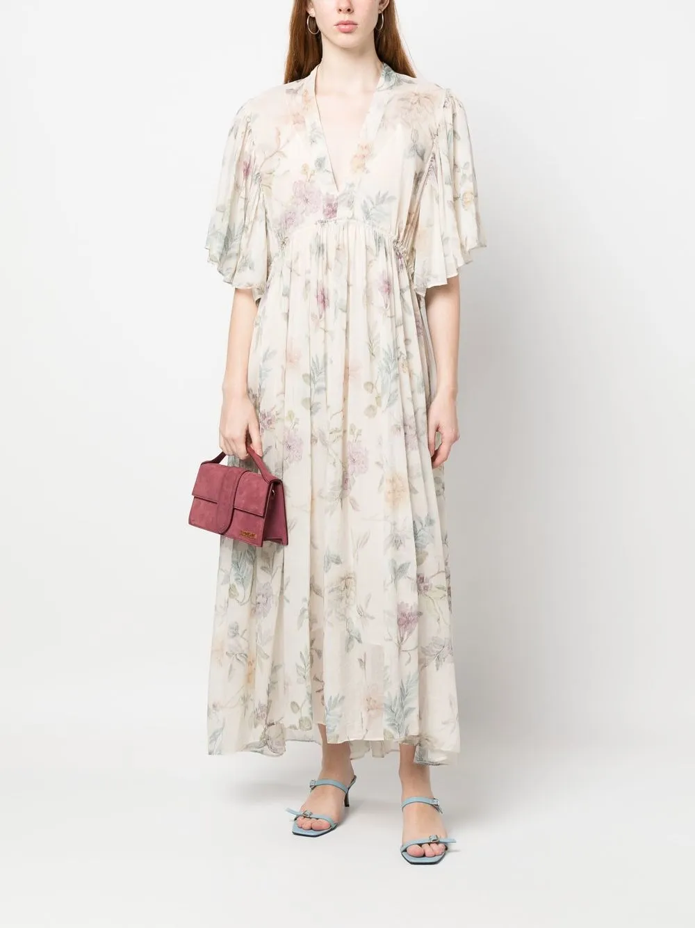 Forte Forte Midi-jurk met bloemenprint - Beige