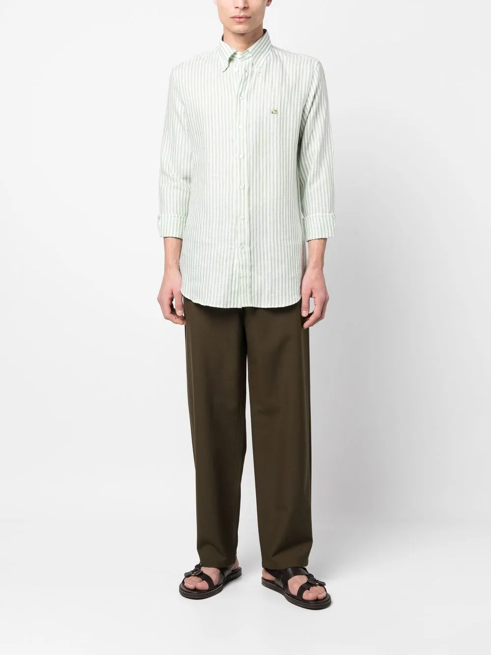 ETRO Overhemd met geborduurd logo - Groen