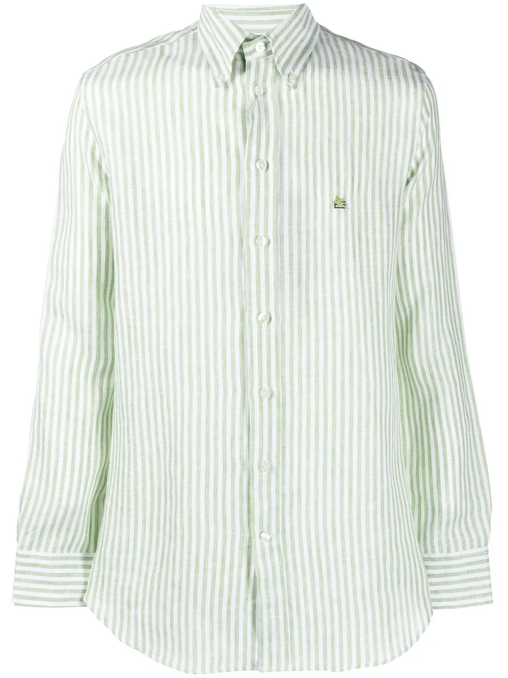 

ETRO embroidered-logo striped shirt - Green