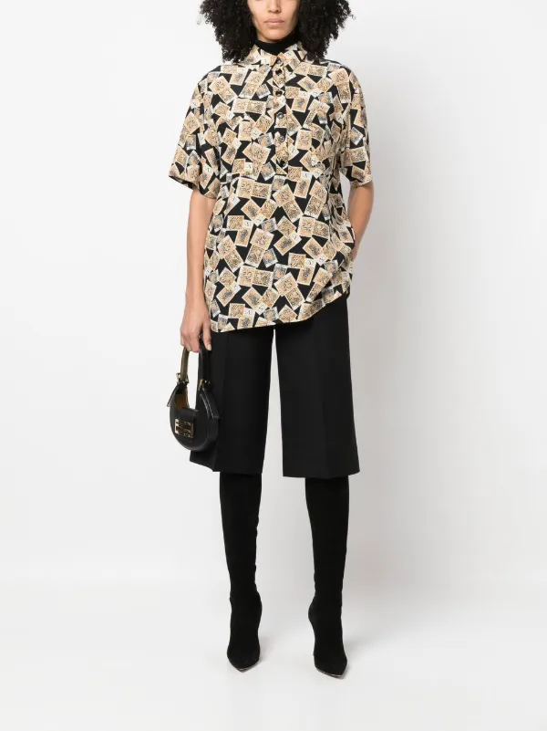 Valentino Garavani Pre-Owned 1980s プリント シルクシャツ