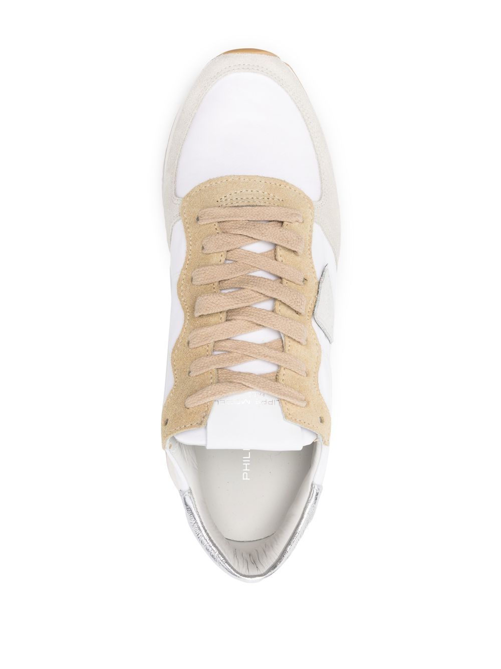 Shop Philippe Model Paris Logo Patch Lace-up Sneakers In White