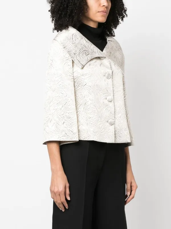 Valentino Garavani Pre-Owned 1990s oversize-collar Jacquard Jacket