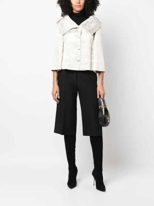 Valentino Garavani Pre-Owned 1990s oversize-collar Jacquard Jacket