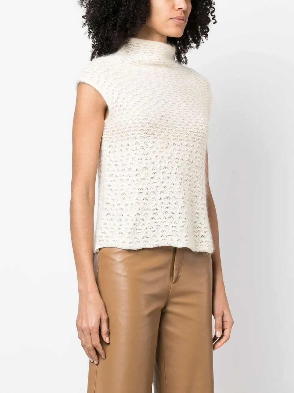 Pre-owned Valentino 1990s Fine-knitted Top In Neutrals