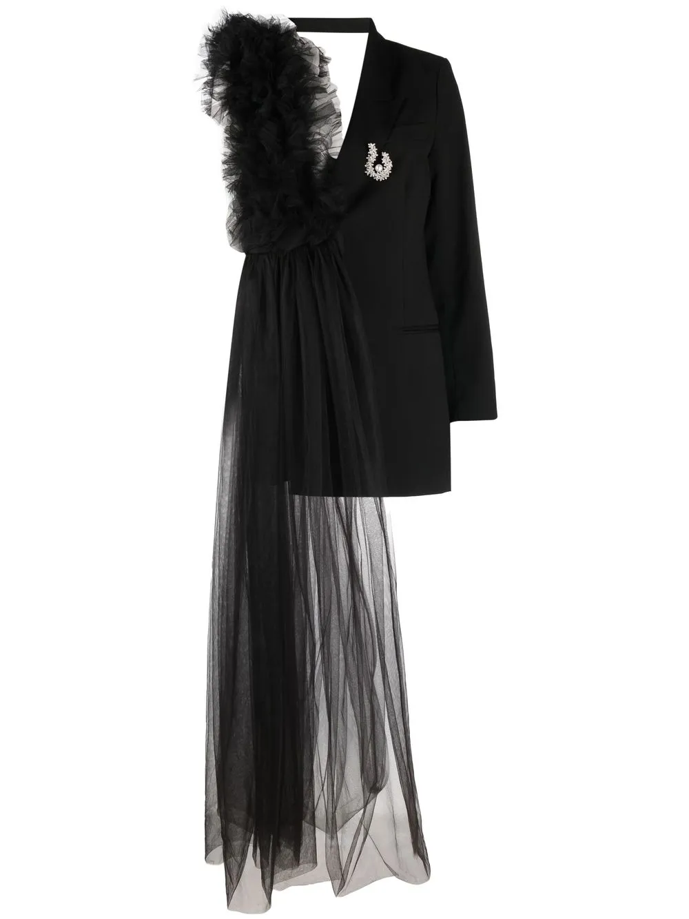 

Alchemy vestido de tul con volantes - Negro