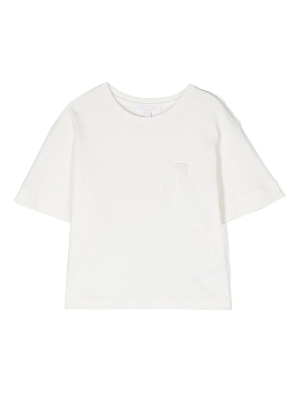 

Chloé Kids embroidered-pocket short-sleeve T-shirt - White