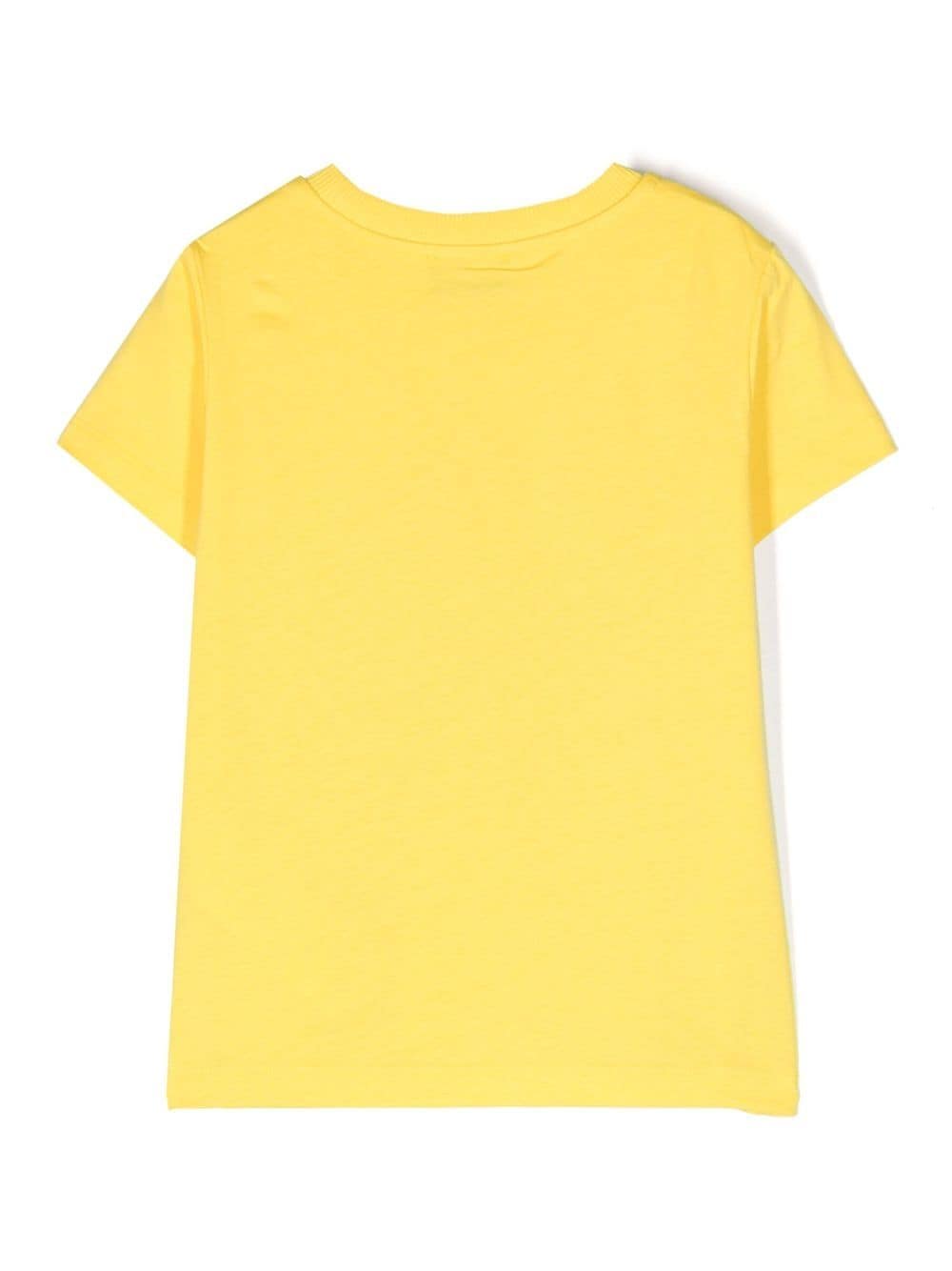 Moschino Kids T-shirt met logoprint - Geel