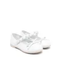 Monnalisa bow-detail leather ballerina shoes - White