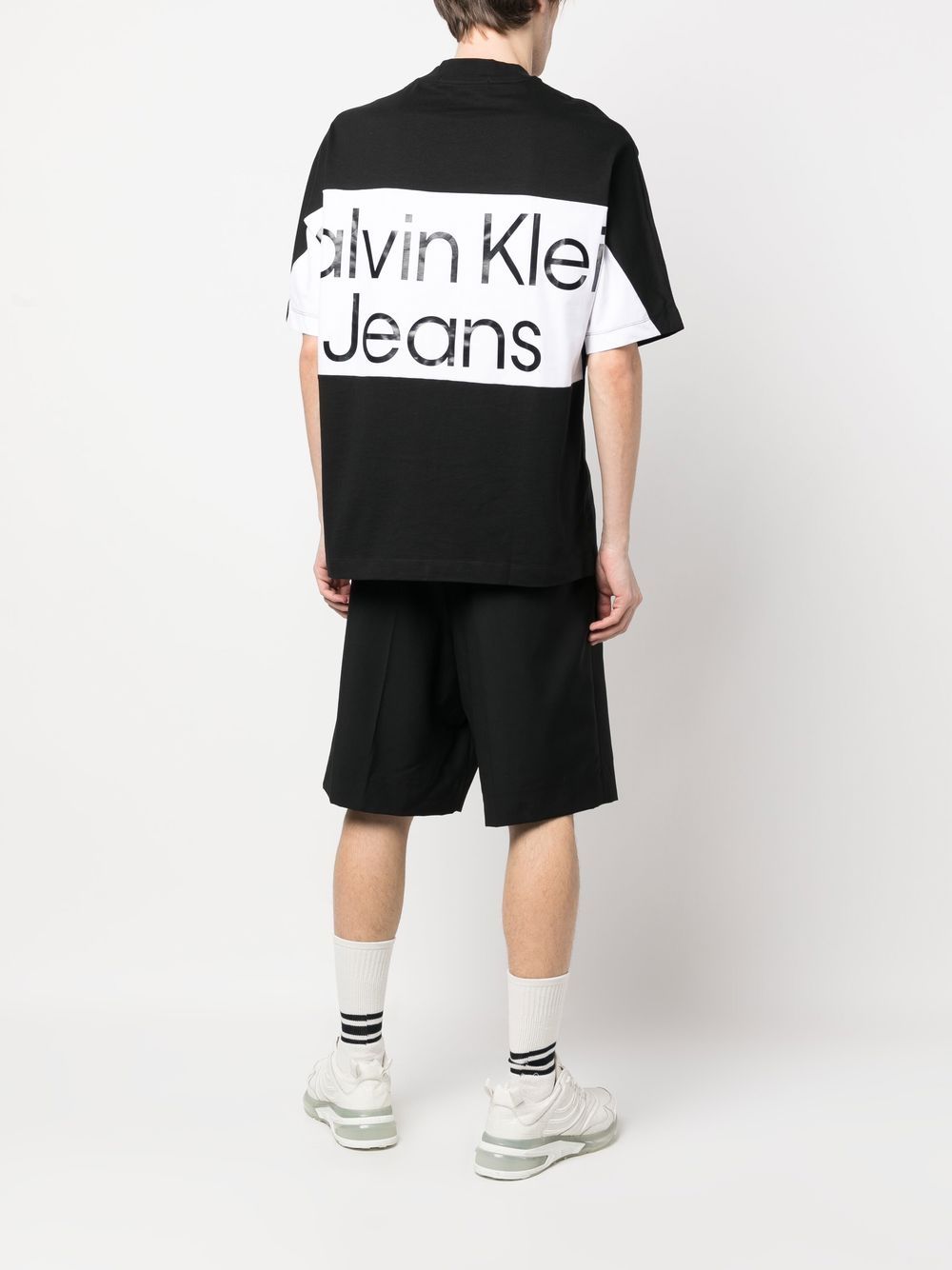 Calvin Klein T-shirt met logopatch - Zwart