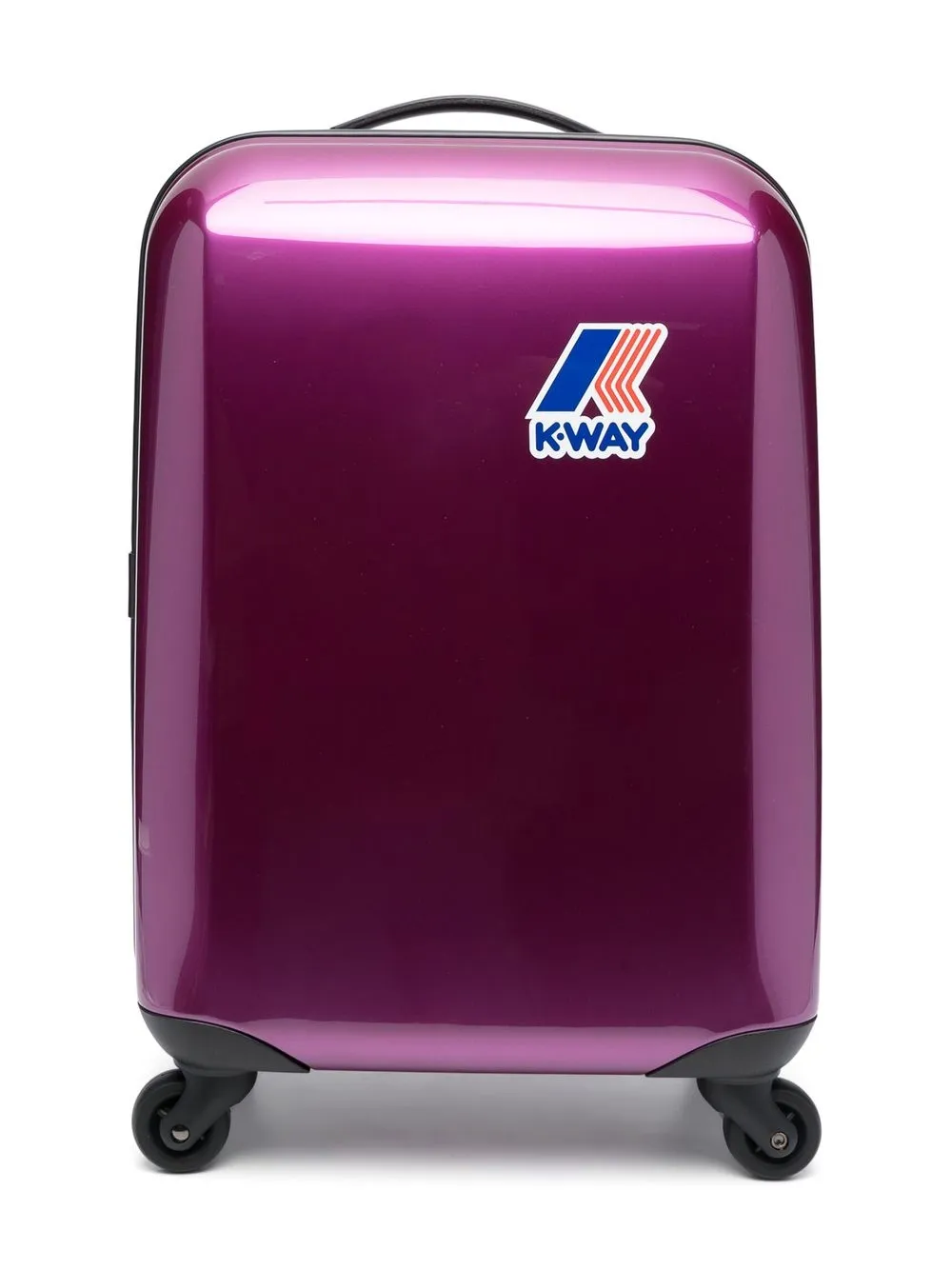 

K Way Kids logo-print four-wheel suitcase - Pink