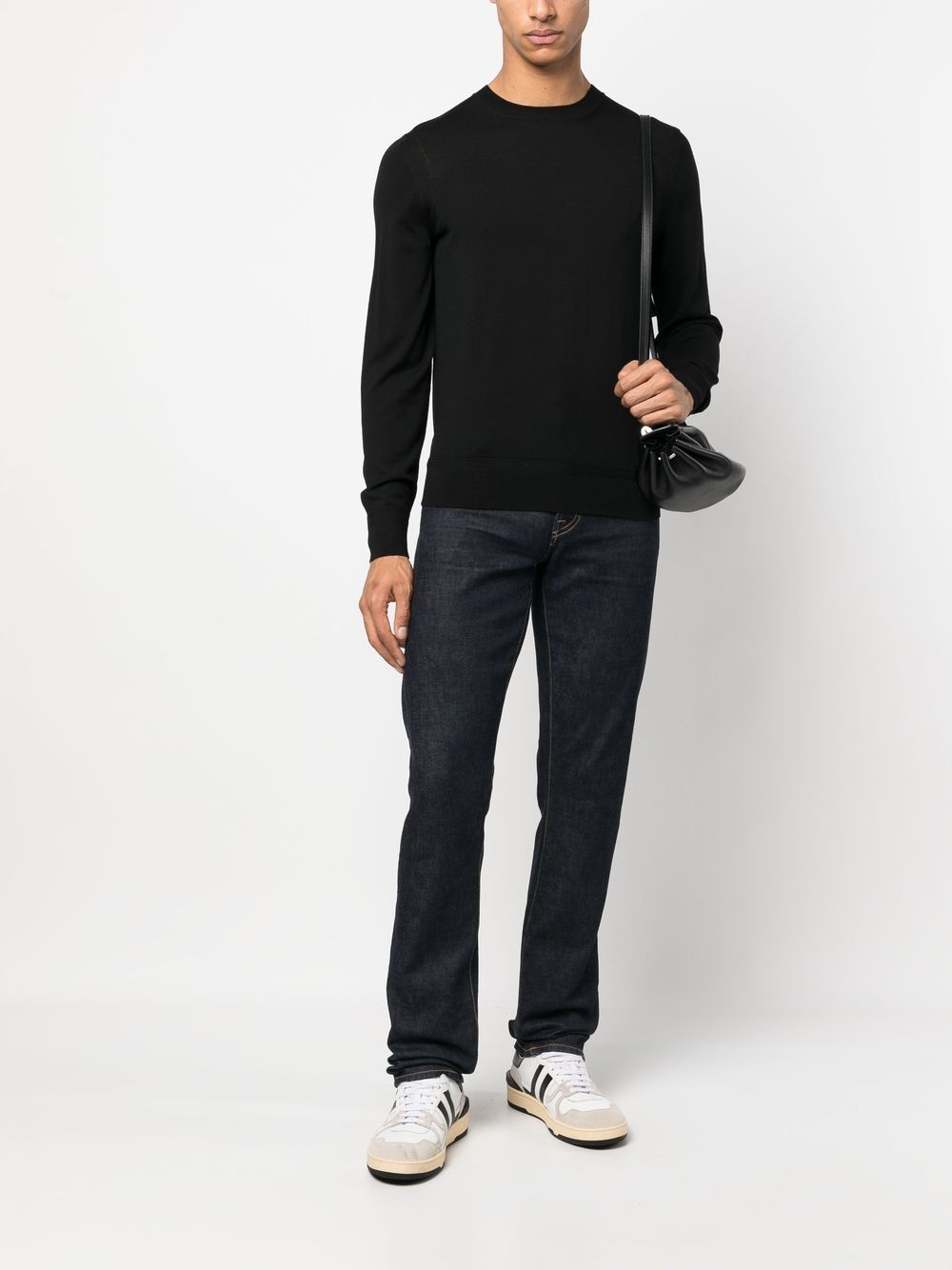 Shop Tom Ford Fine-knit Wool Jumper In Black