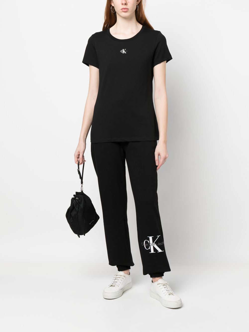 Calvin Klein T-shirt met logoprint - Zwart