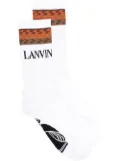 Lanvin logo-print calf-length socks - White