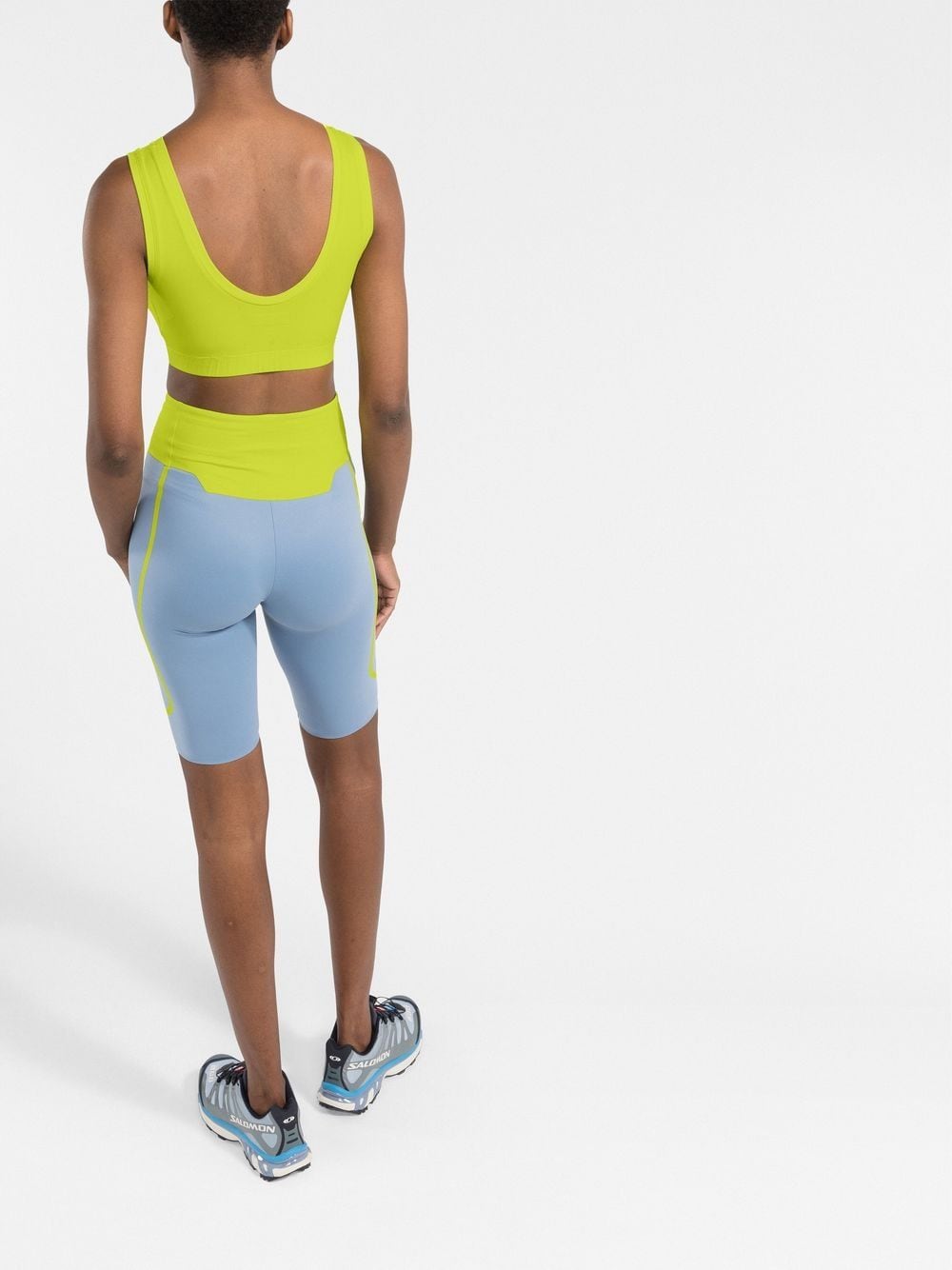 Shop There Was One Scoop-back Sports Bra In Yellow