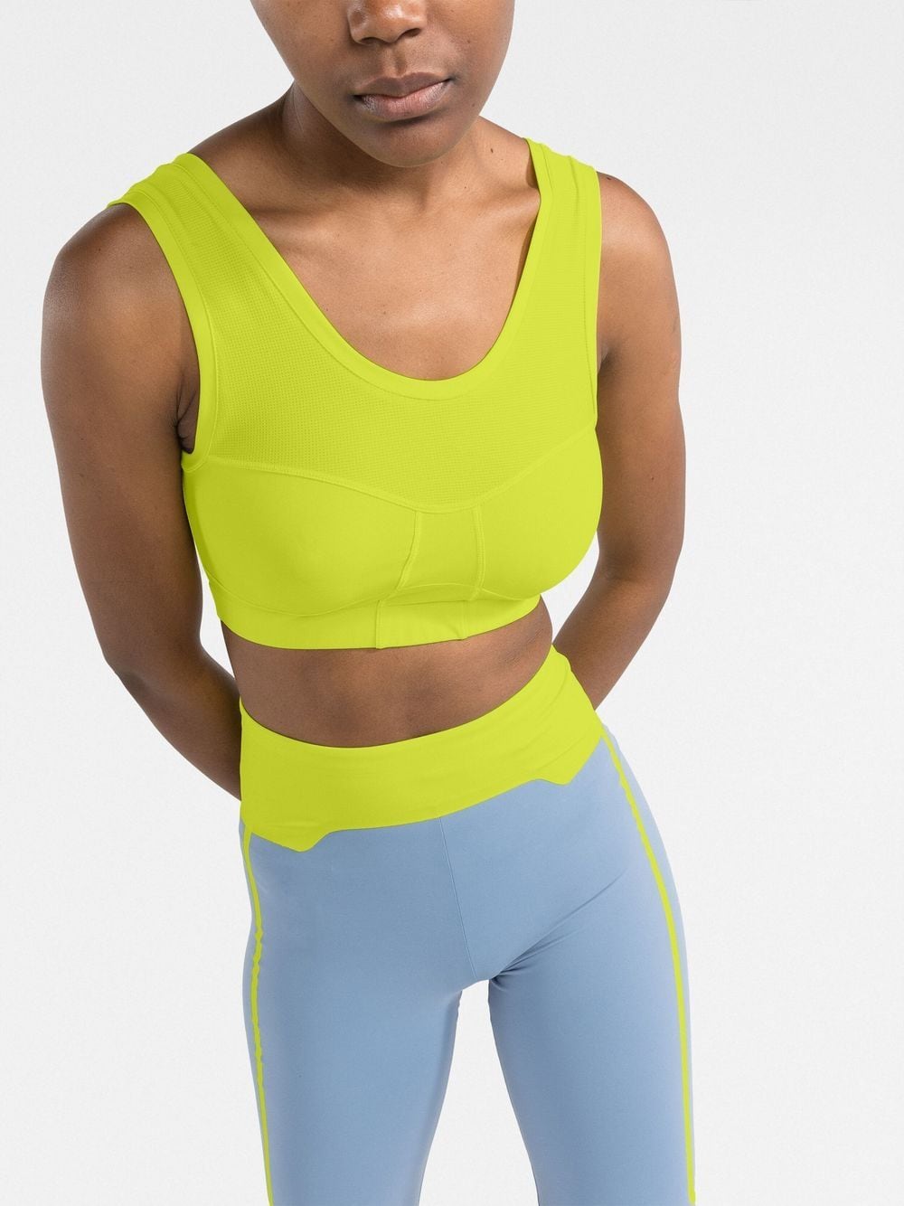 Shop There Was One Scoop-back Sports Bra In Yellow