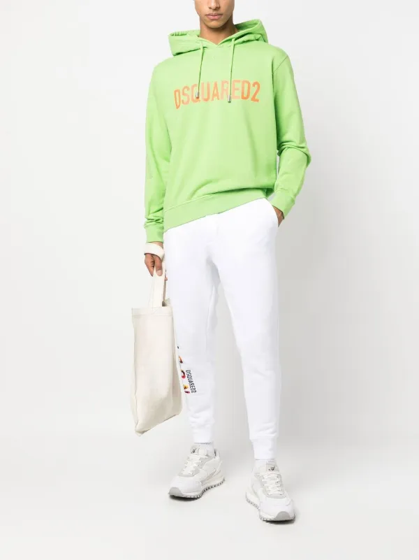 【関税込み】Dsquared2 ネイビー Cypro Fit フーディ DSQUARED2 ディースクエアード ロゴ パーカー | グリーン