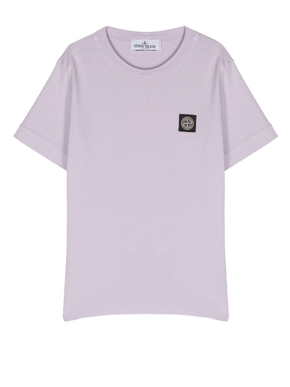 Stone Island Junior Kids' Logo-patch Short-sleeved T-shirt In Purple