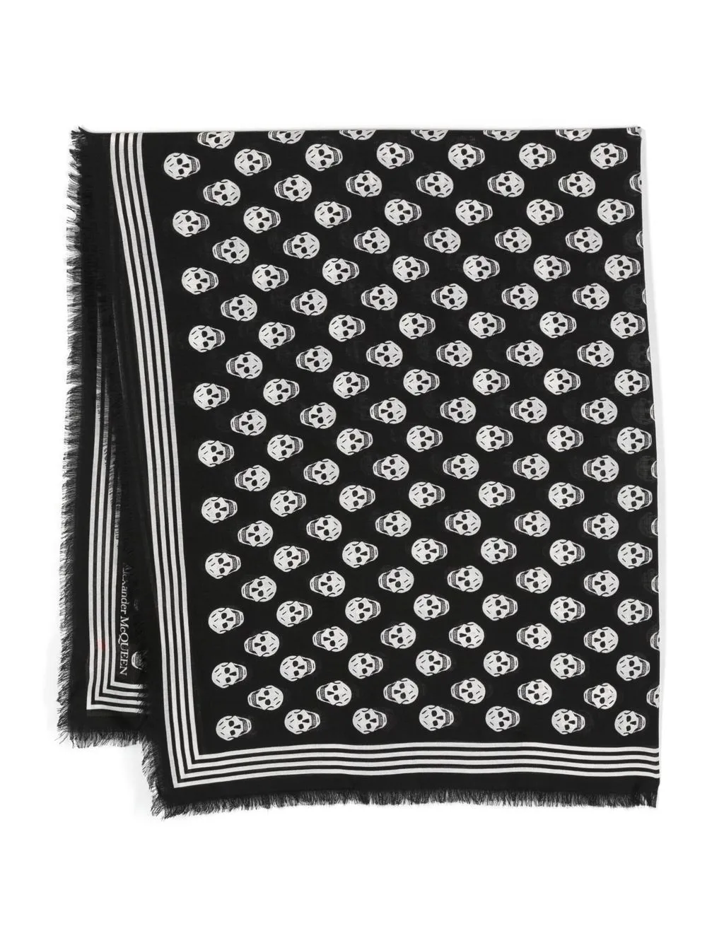 

Alexander McQueen skull-print wool scarf - Black