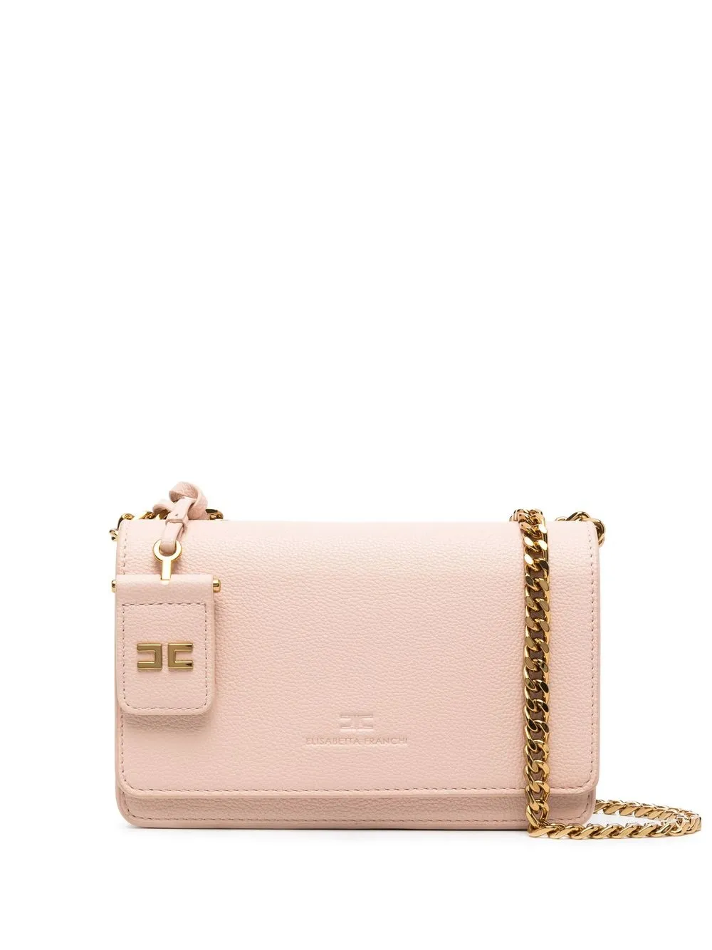 

Elisabetta Franchi bolsa crossbody con logo en relieve - Rosado