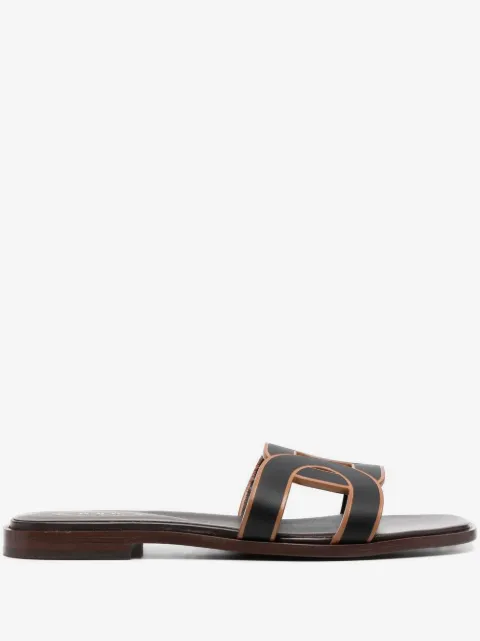 Tod's leather logo strap sandals