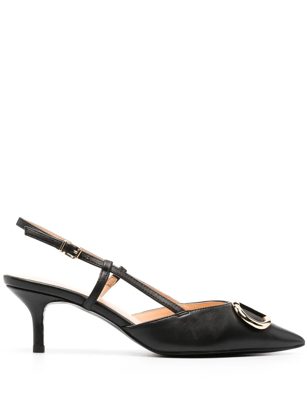 

TWINSET 65mm logo plaque slingback pumps - Black