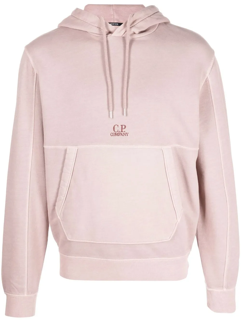 

C.P. Company embroidered-logo cotton hoodie - Pink