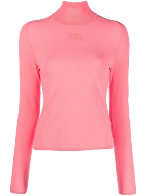 Alexander Wang roll neck embossed-logo jumper Women