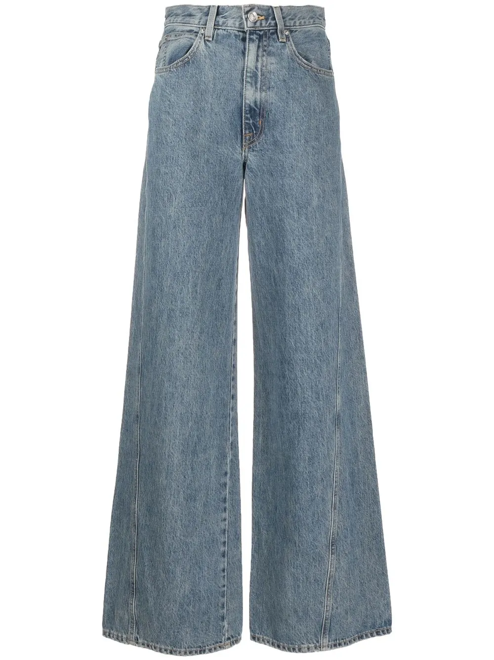 

SLVRLAKE Eva twisted-seam wide jeans - Blue