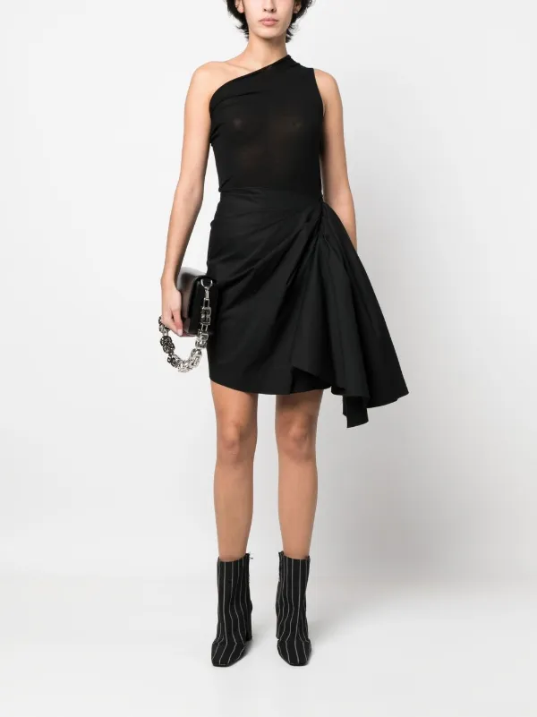 スカート RICK OWENS 'Draped Mini' skirt Black  RO02D3384SMT Rick Owens Draped Mini Skirt | Black | FARFETCH
