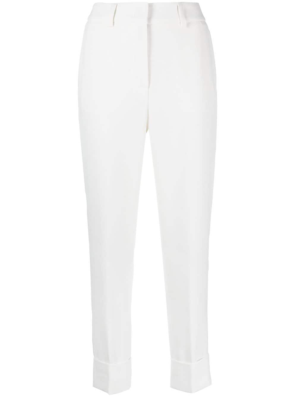 Shop Peserico Tapered-leg Trousers In White