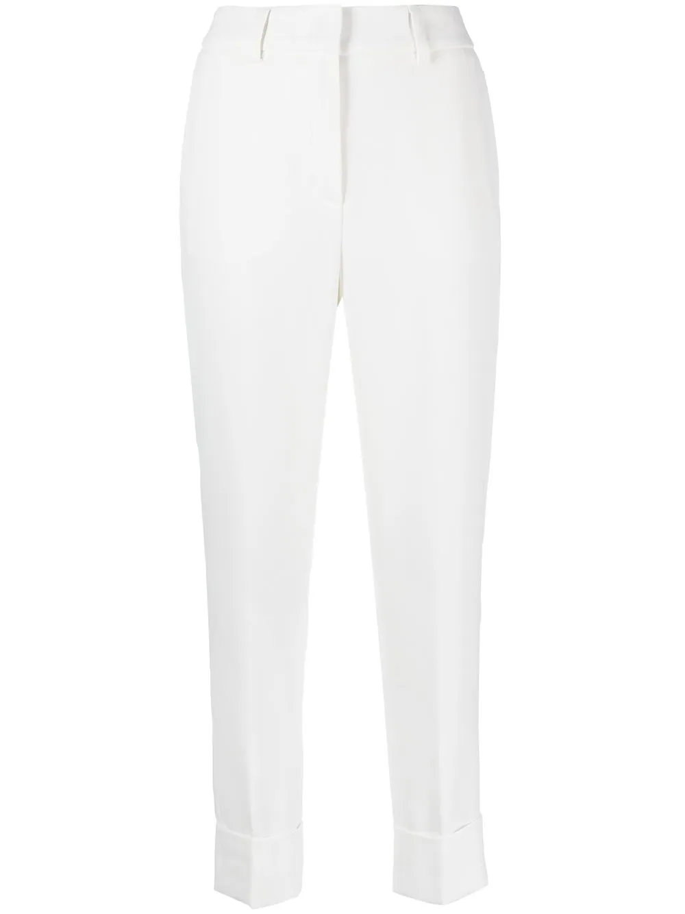 Shop Peserico Tapered-leg Trousers In White