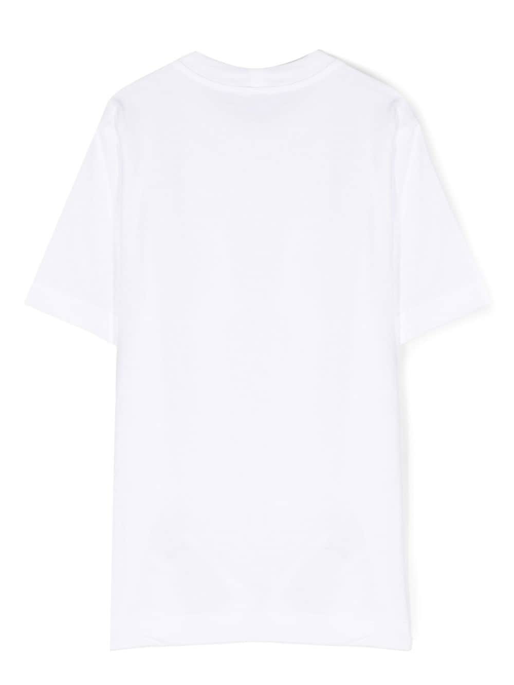 Stone Island Junior T-shirt met logopatch - Wit