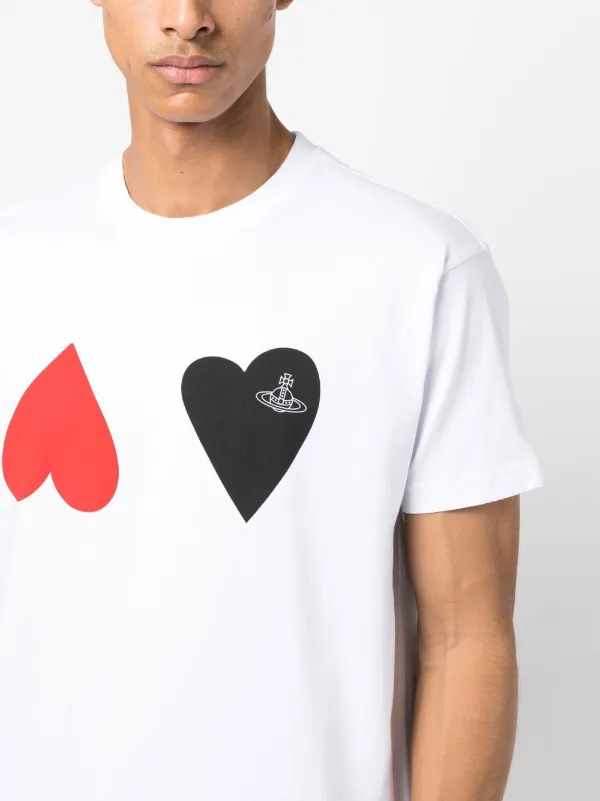 Heart print store t shirt