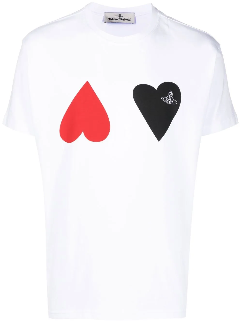 Vivienne Westwood Heart-print Cotton T-shirt In White | ModeSens