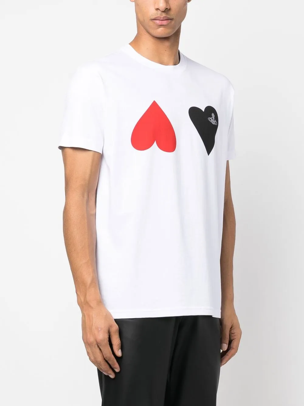 Shop Vivienne Westwood Heart-print Cotton T-shirt In White