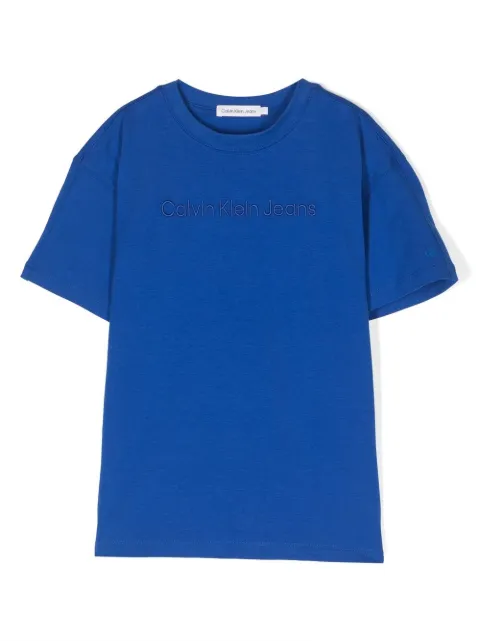 Calvin Klein Kids logo-embroidered T-shirt