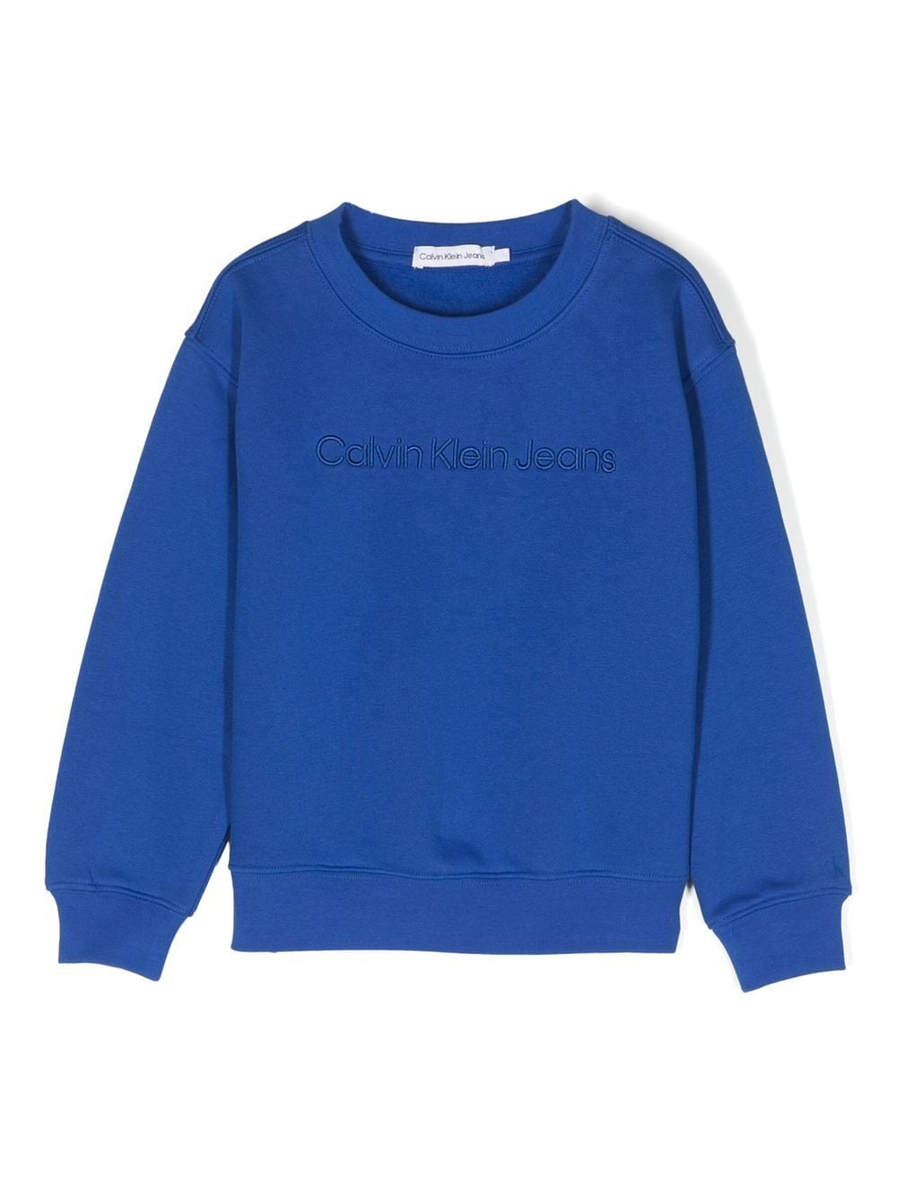 Calvin Klein Kids' Embroidered-logo Sweatshirt In Blue