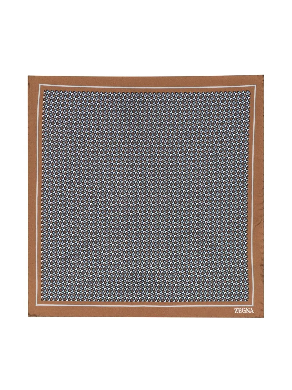 

Zegna geometric-pattern silk scarf - Brown