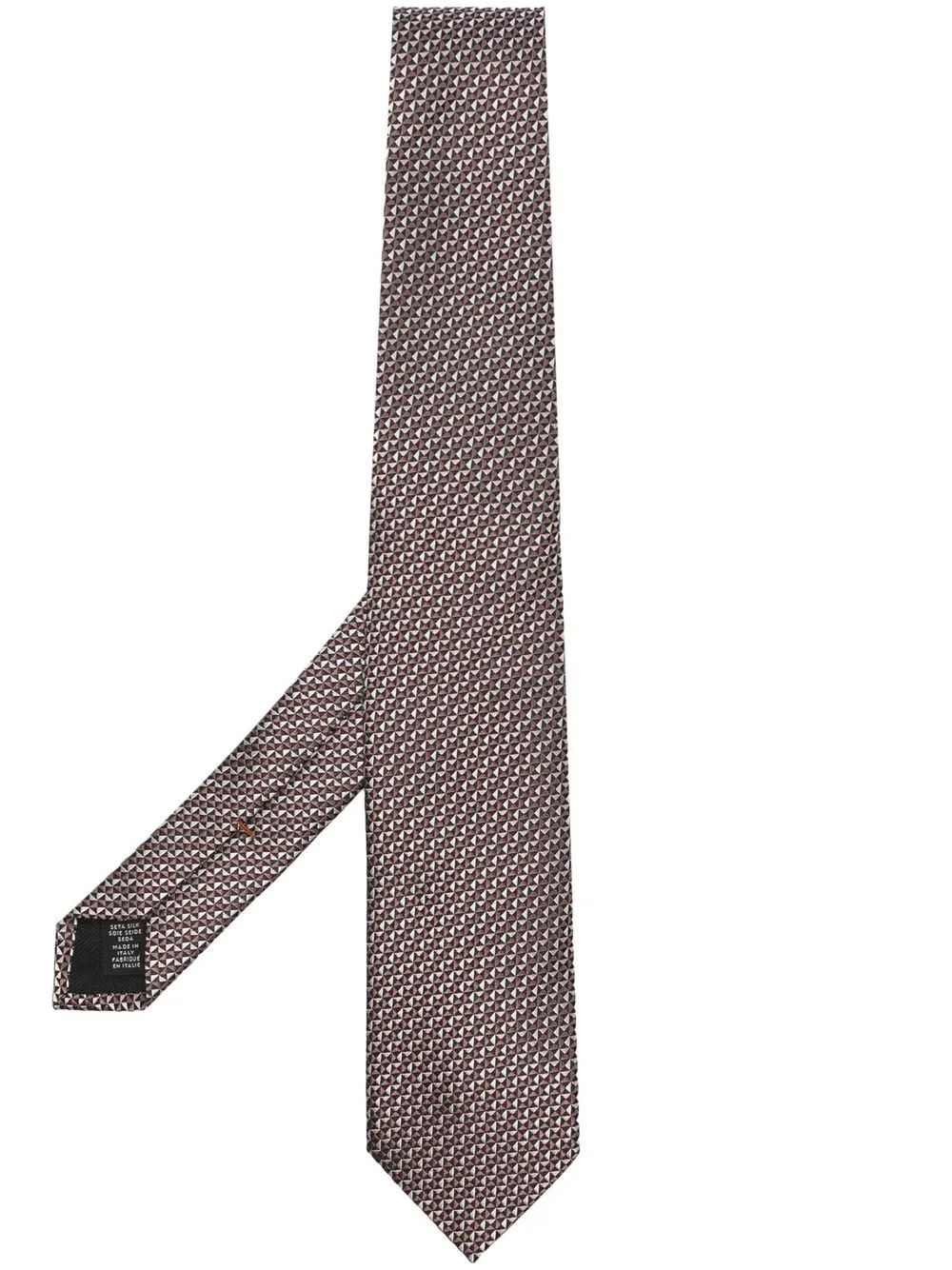 

Zegna patterned silk tie - Brown