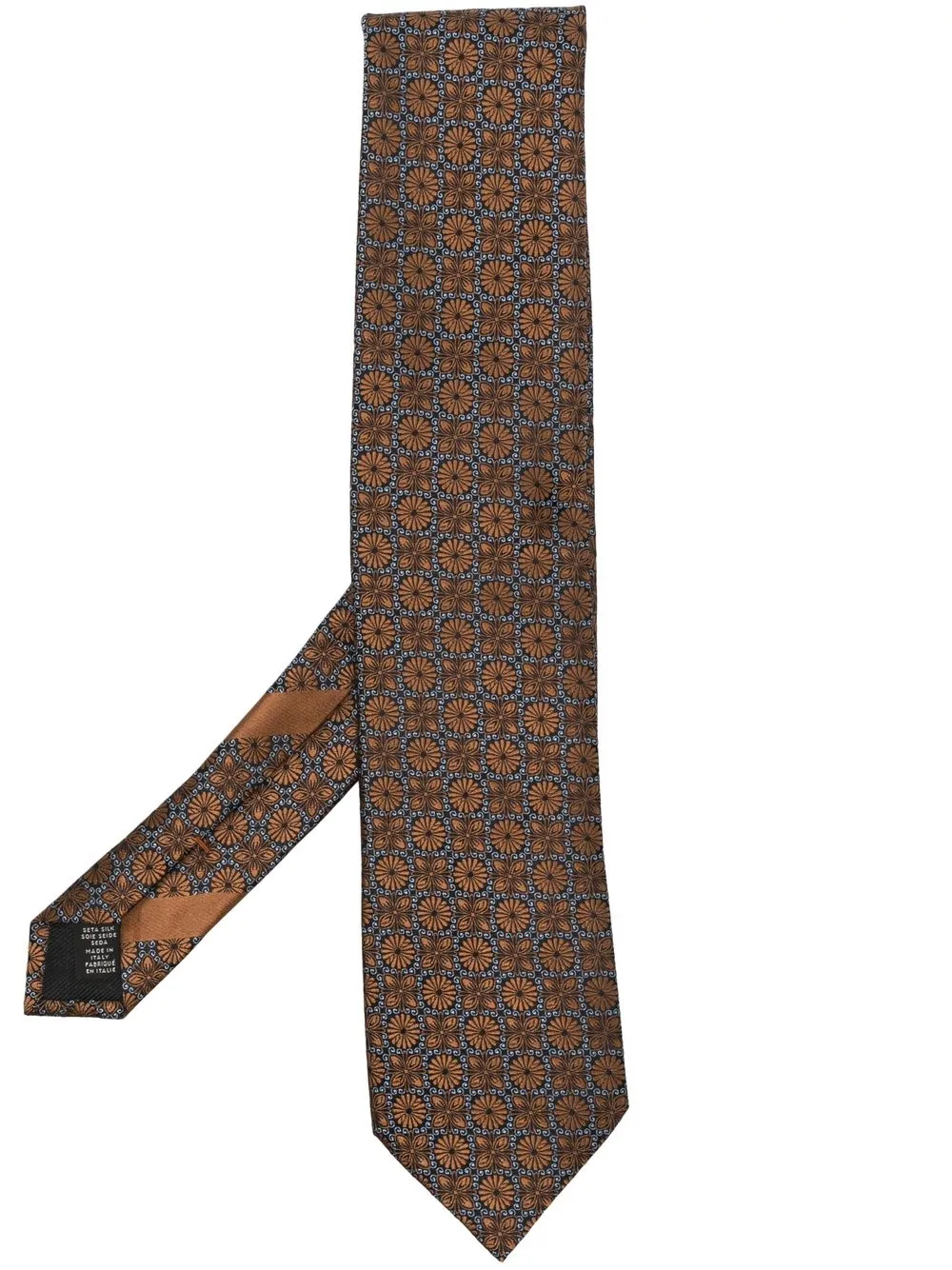 

Zegna floral-pattern jacquard tie - Brown