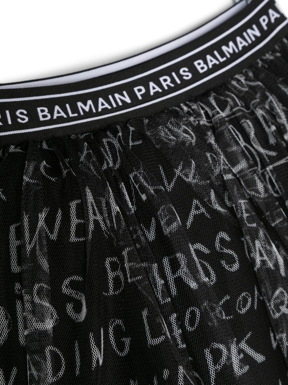 Shop Balmain Logo-print Flared Skirt In Black