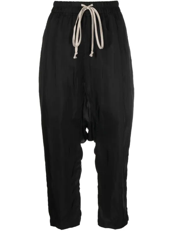 Rick Owens Cropped Drawstring Palazzo Trousers - Farfetch