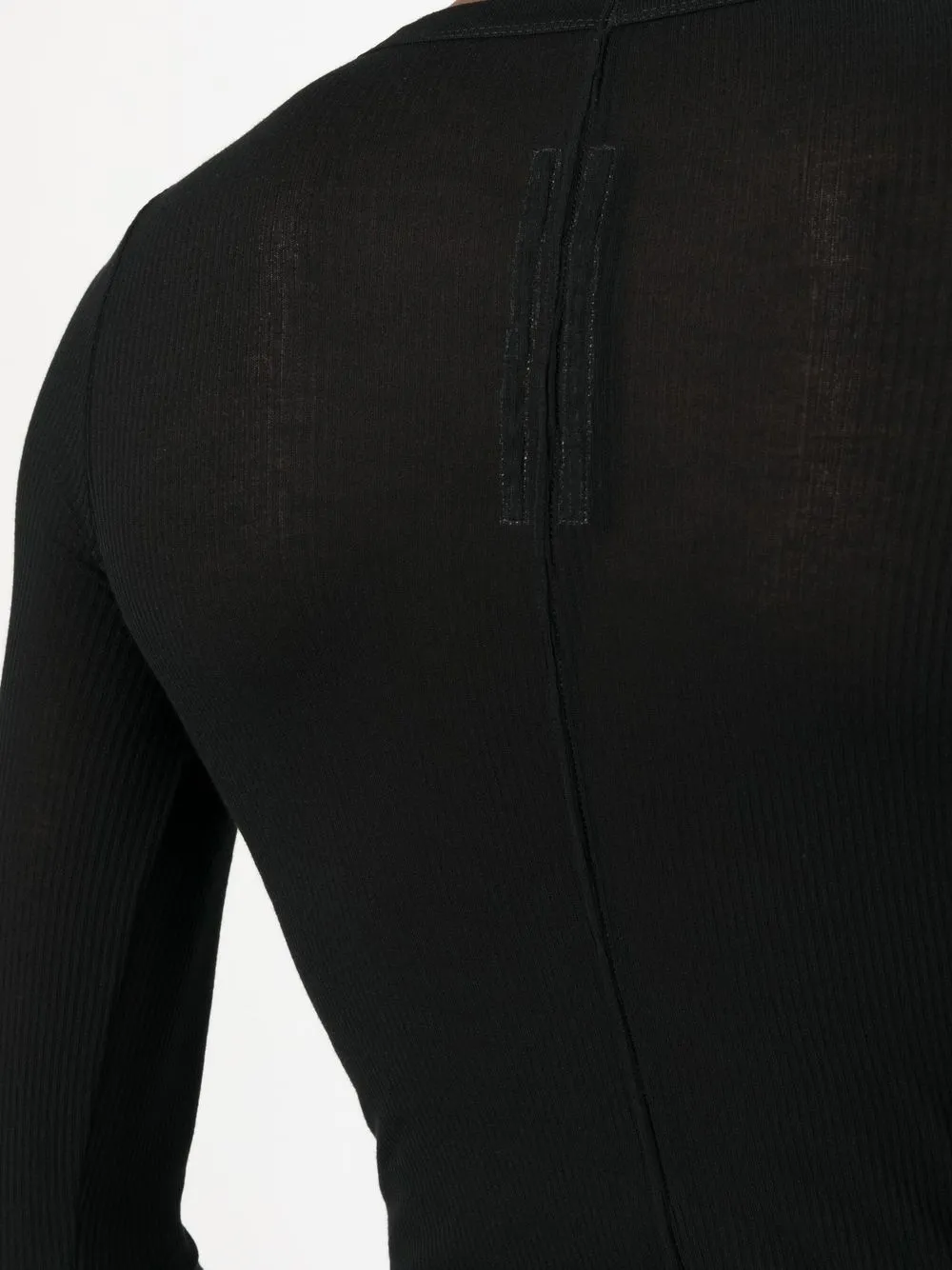Rick Owens Black Level Long Sleeve T-shirt In Black