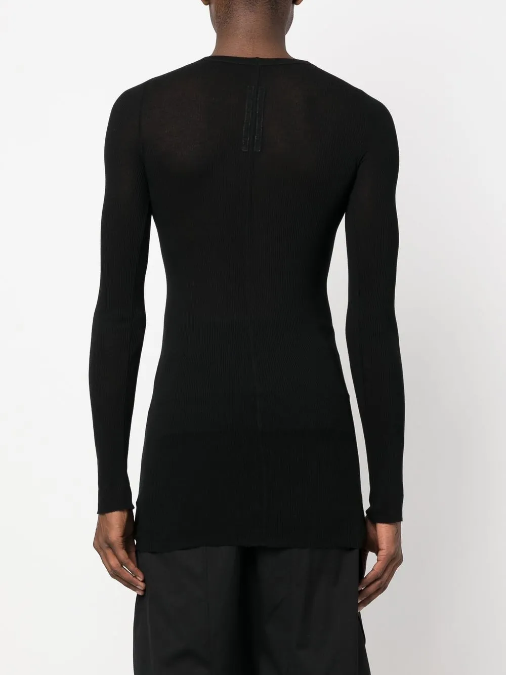 Rick Owens Black Level Long Sleeve T-shirt In Black
