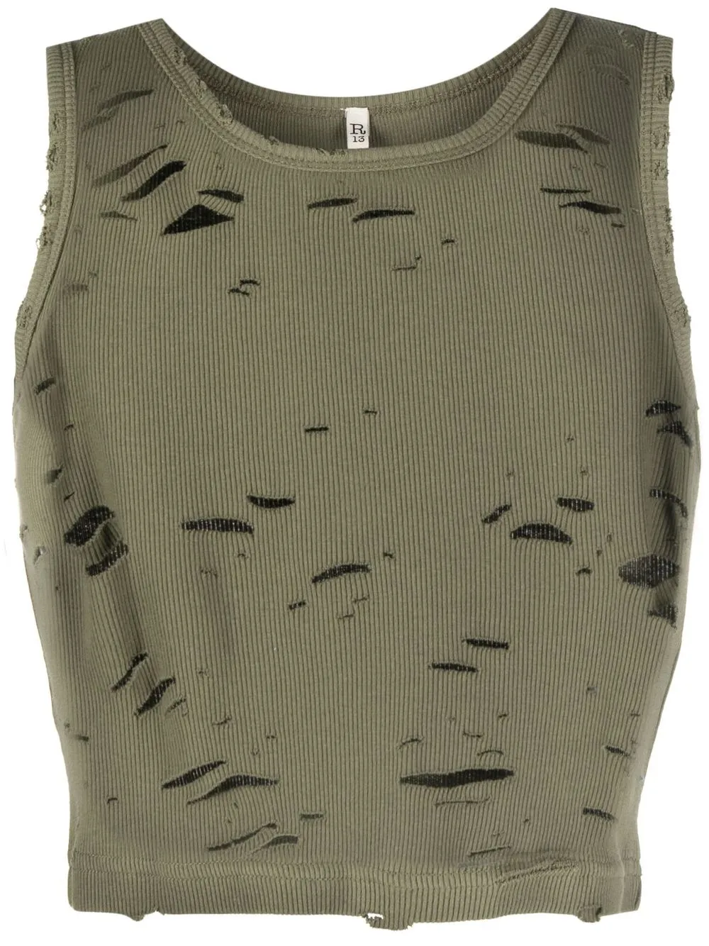 

R13 distressed-finish tank top - Green